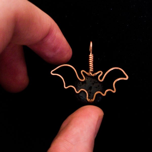 Bat Necklace, Pointed – Top View