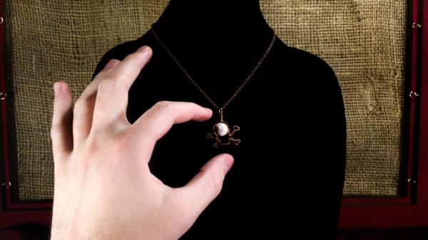 Skull and Crossbones Necklace – In Use