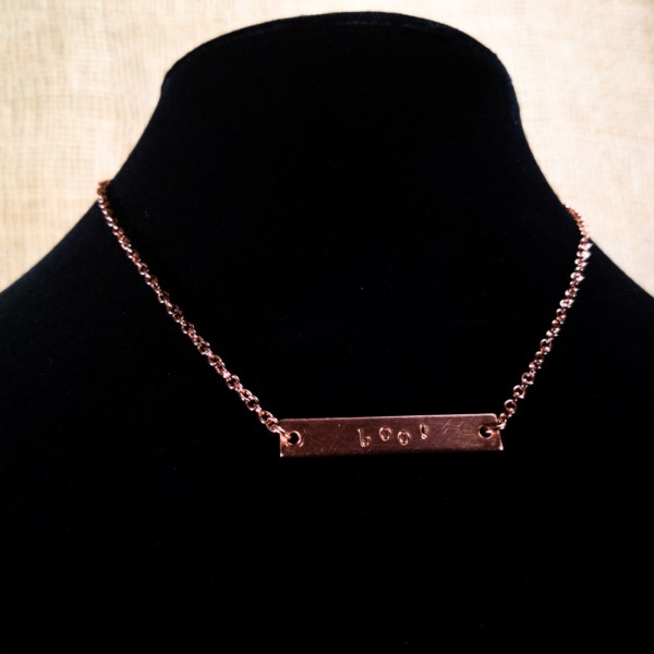Boo Stamped Necklace – In Use