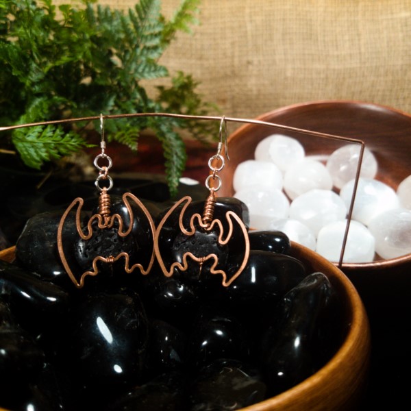 Curved Bat Earrings – Staged