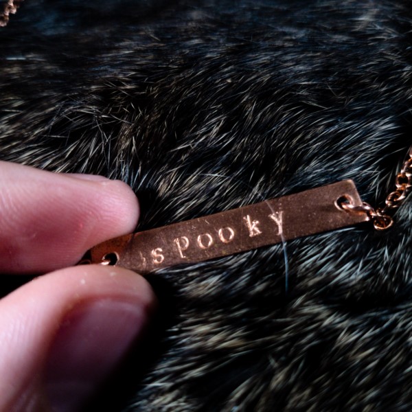 Spooky Stamped Necklace – Details