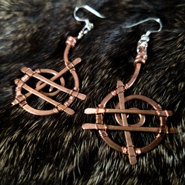 Spiral Spider Web – Copper Earrings