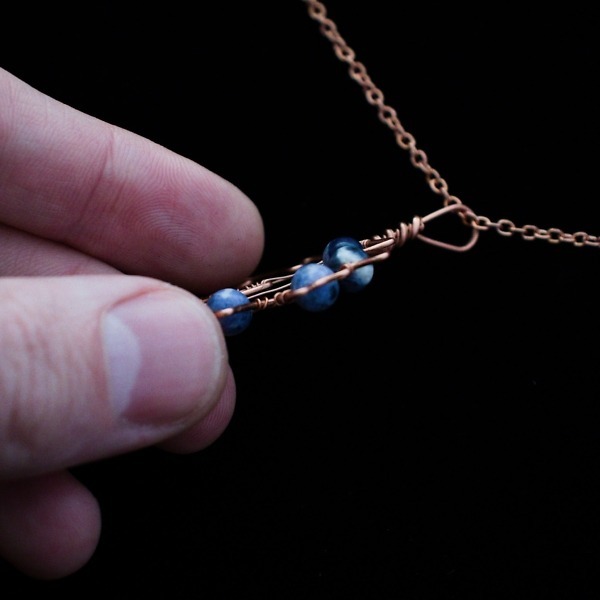 Big Leaf Maple Copper Necklace – Sodalite – Side (3)-3 (RR)
