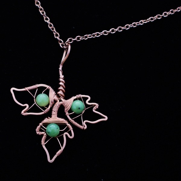 Poison Ivy Leaflet Copper Necklace – Canadian Jade – Back (3)-2 (RR)