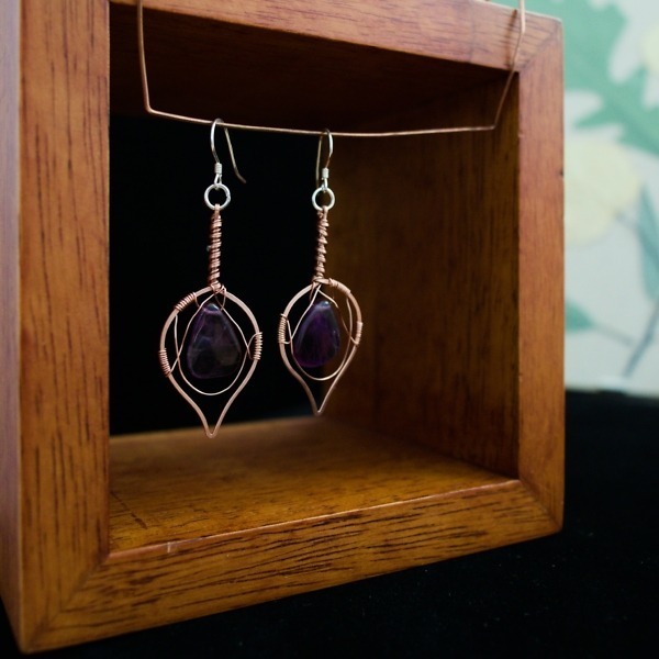 Quaking Aspen and Amethyst Copper Earrings – Staged Pinterest (3)-2 (RR)