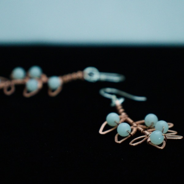 Willow Leaflet and Amazonite Copper Earrings – Details Side (9)-2 (RR)