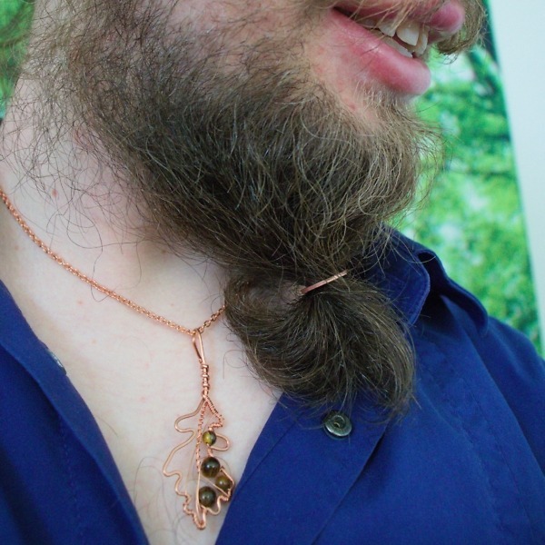 english oak leaf tiger eye copper necklace – in use (4)-2 (RR)