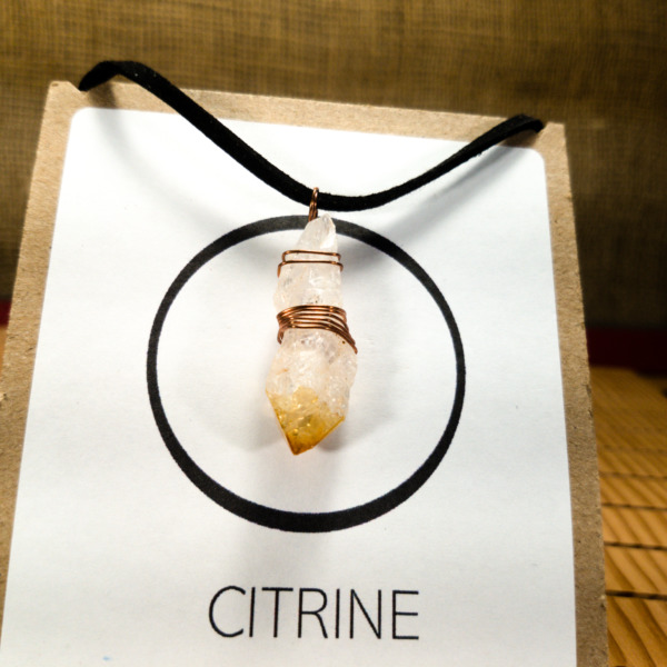Citrine Point Copper Necklace