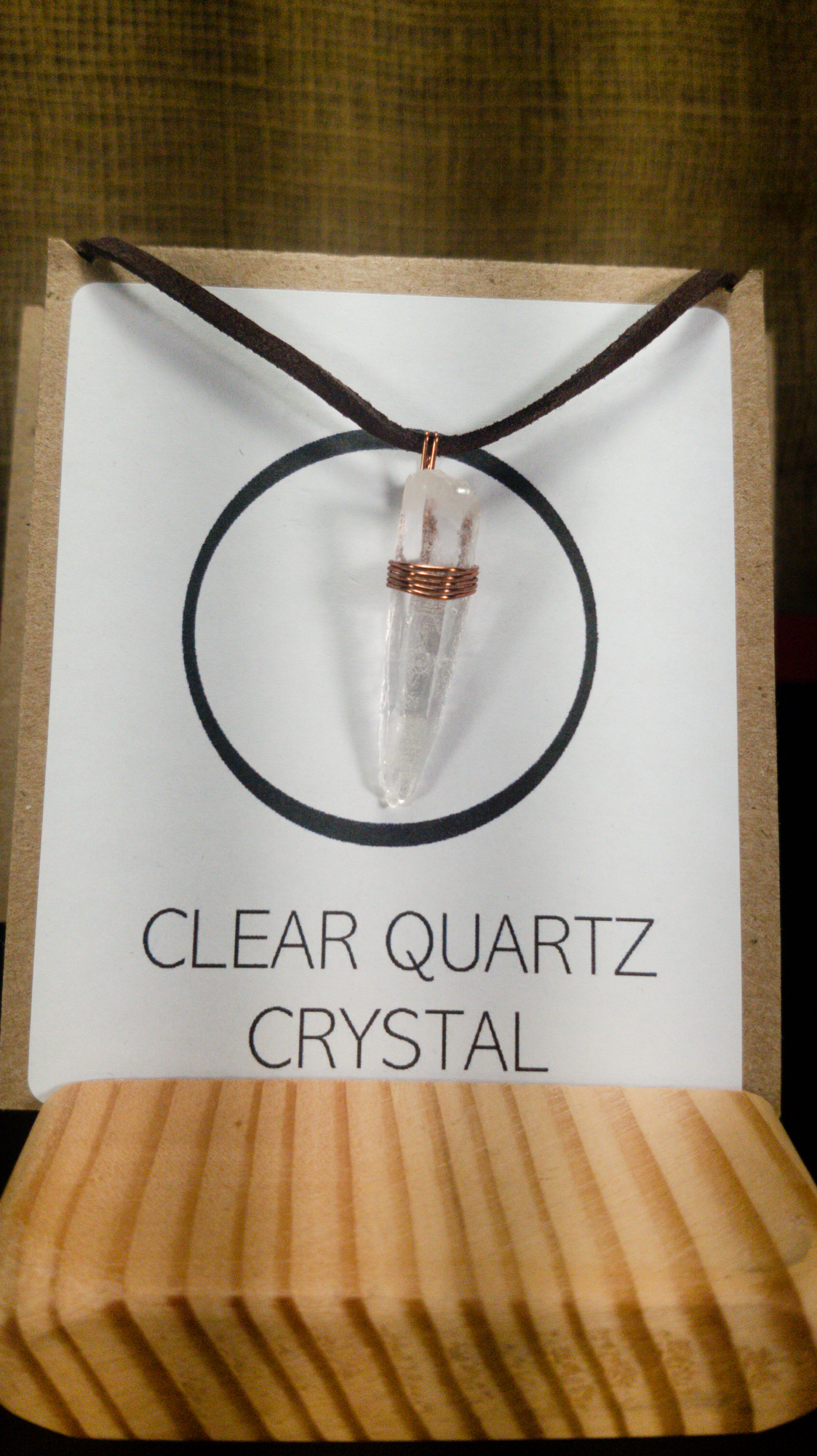 Clear Quartz Crystal Copper Wrap Necklace – Short and Stubby
