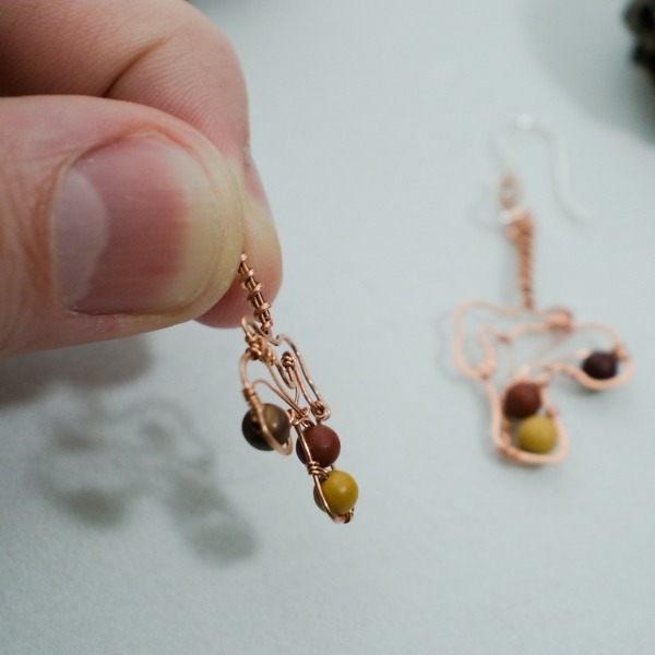 Chanterelle 01 Mushroom Earrings – In Hand Side – White Background Pinecones-4 (RR)