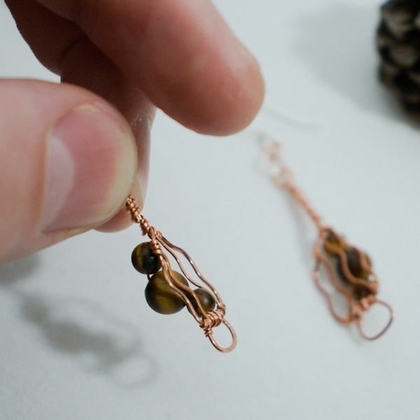 Morel Mushroom Earrings – In Hand Side – White Background Pinecones-4 (RR)