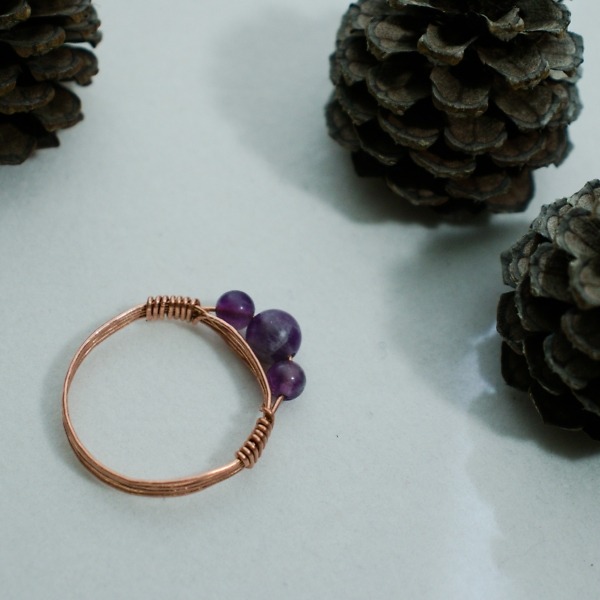 Simple Amethyst Ring – Staged