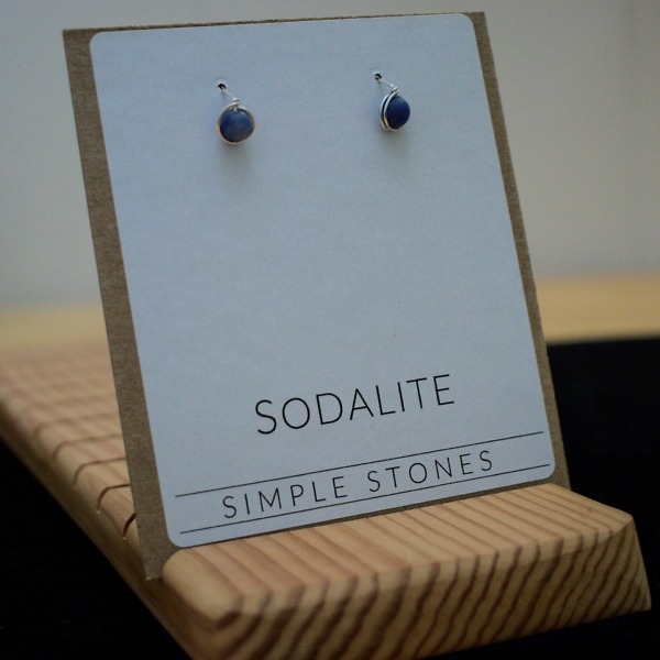 Simple Stone Earrings – Deb – Packaged – Sodalite (2)-1 (web)
