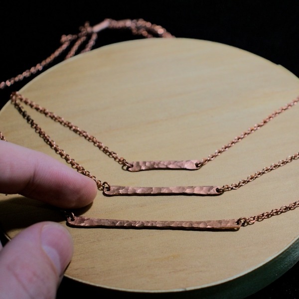Minimal Bar Necklaces – Size Comparison