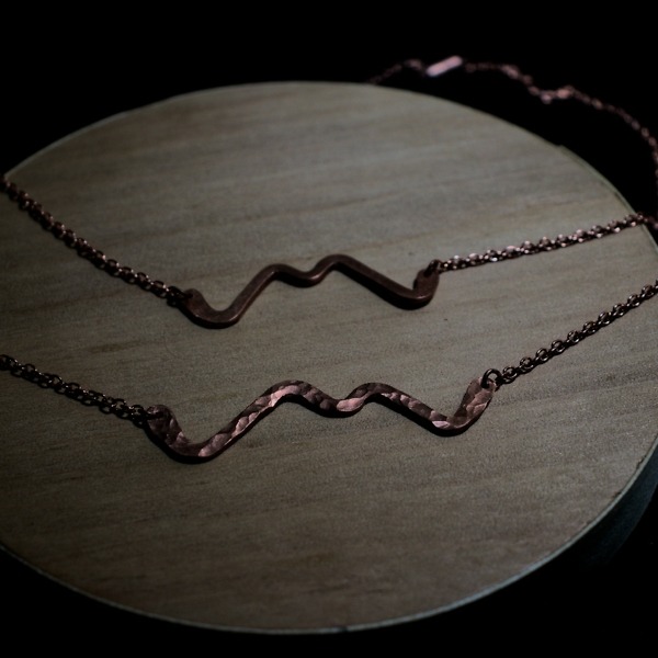 Mountainscape Necklaces – Textured Smooth Comparison