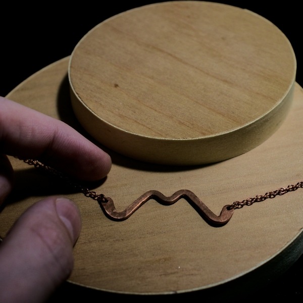 Mountainscape Necklace – Smooth – Staged in Hand
